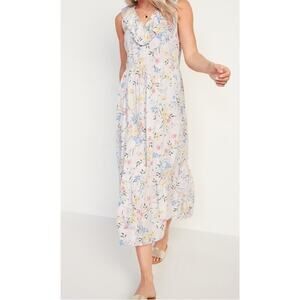 Old Navy Women’s Pink Pastel Ruffle Midi Swing Dress size XL